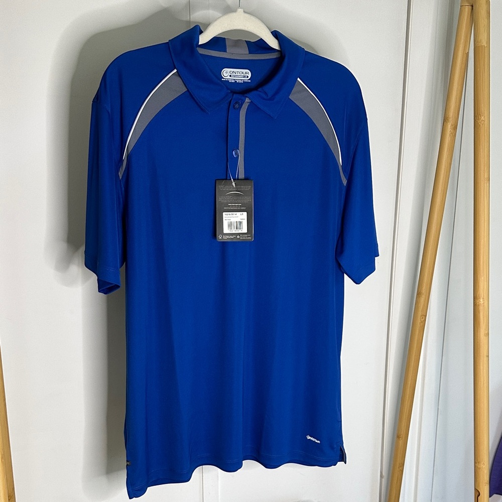 Ontour Blue Men's Polo Shirt golf shirt size large‎